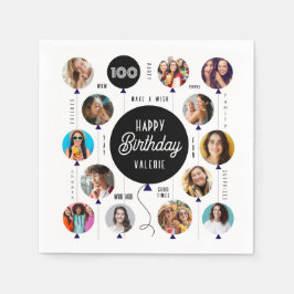 Servilleta De Papel 100.º Fotomontaje de cumpleaños