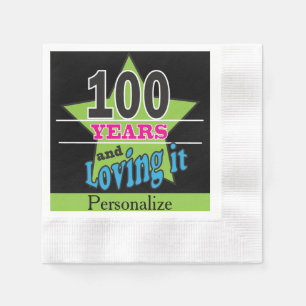 Servilleta De Papel 100 años y amor de él 100o cumpleaños del