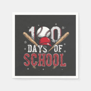 Servilleta De Papel 100 días de amantes del deporte escolar de béisbol