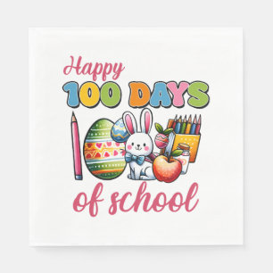 Servilleta De Papel 100 días de escuela Chica Pascua 100 días de escue