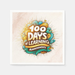Servilleta De Papel 100 días de logros de aprendizaje hitos divertidos
