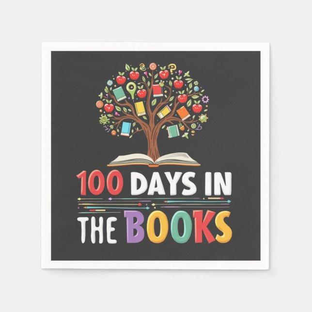 Servilleta De Papel 100 días en los libros de los profesores de libros (Anverso)