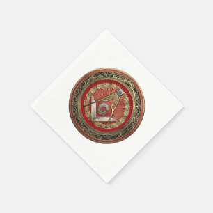 Servilleta De Papel [100] Master Mason - Gold Square & Compass