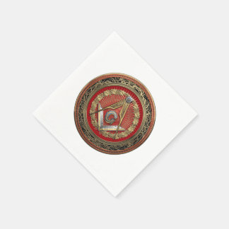 Servilleta De Papel [100] Master Mason - Gold Square & Compass