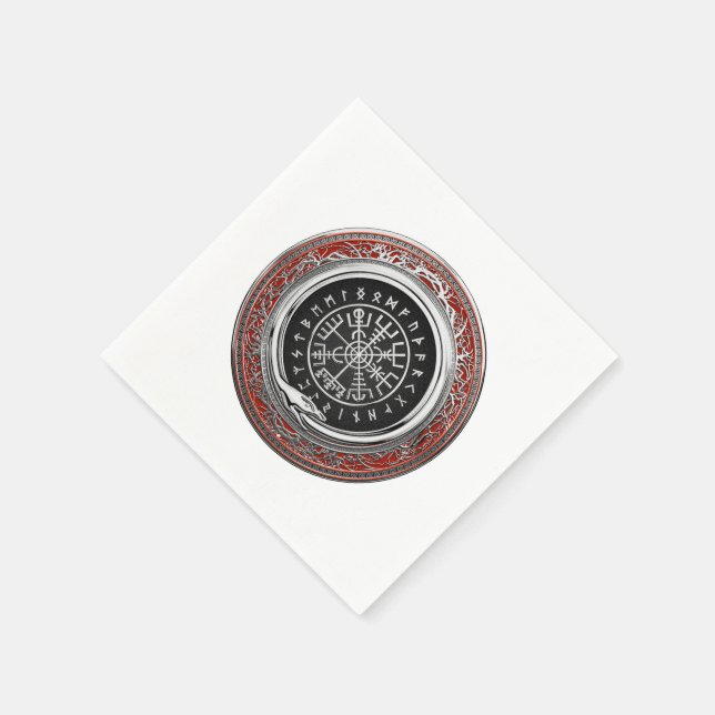 Servilleta De Papel [100] Vegvisir - Viking Silver Magic Runic Compass (Borde)