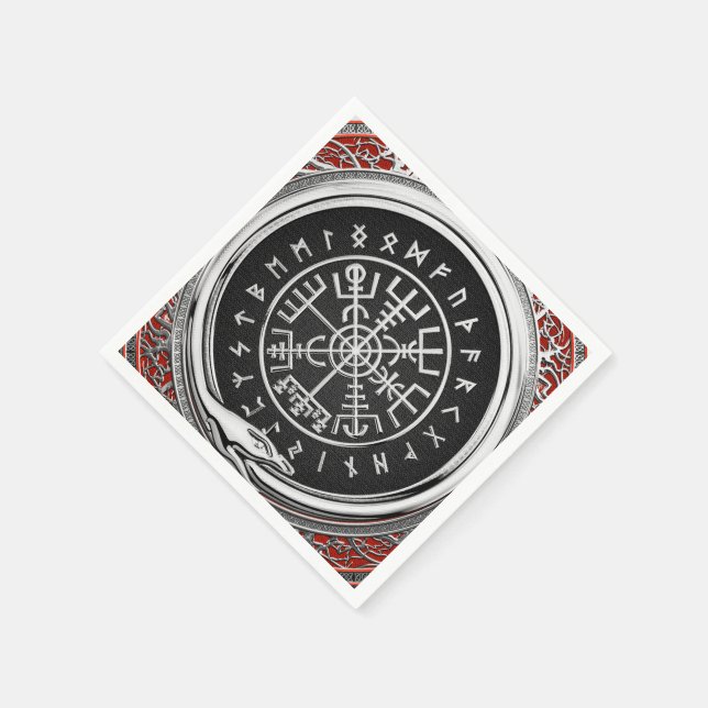 Servilleta De Papel [100] Vegvisir - Viking Silver Magic Runic Compass (Borde)