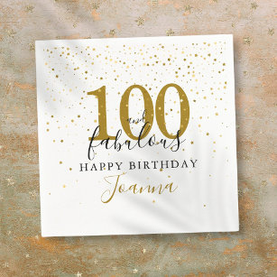 Servilleta De Papel 100 y fabulosa fiesta de cumpleaños negro de oro