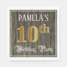 10.ª Fiesta de Cumpleaños — Faux Gold y Faux Wood 