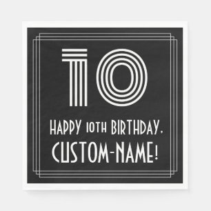 Servilleta De Papel 10.º Cumpleaños: Aspecto inspirado en el Art Deco