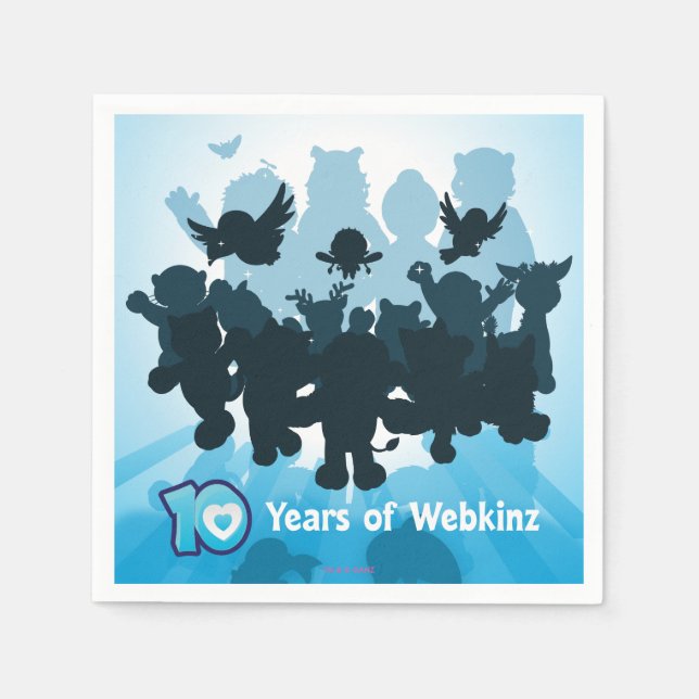 Servilleta De Papel 10 años de silueta de Webkinz (Anverso)