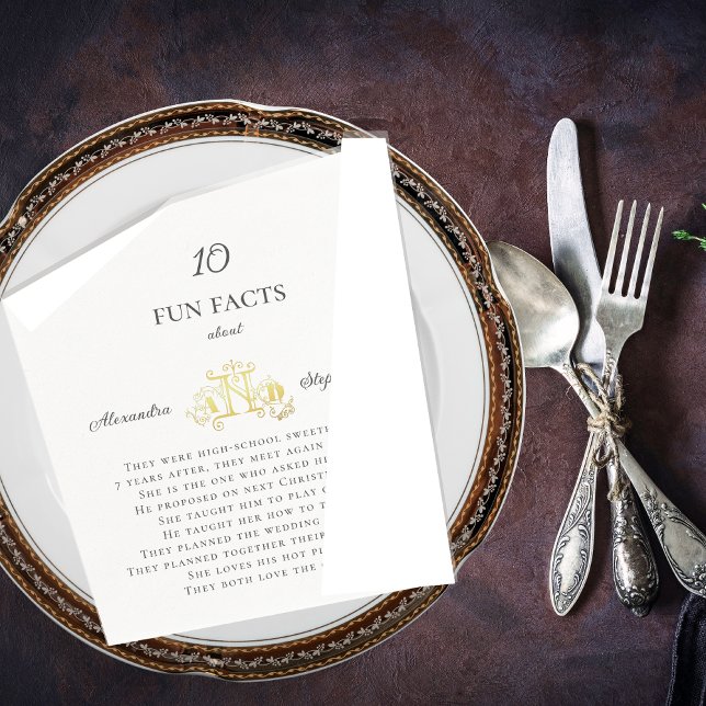 Servilleta De Papel 10 Hechos Diversos Lujo Romántico Boda Oro (Subido por el creador)