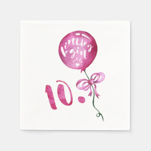Servilleta De Papel 10mo Chica del cumpleaños, regalos de los chicas