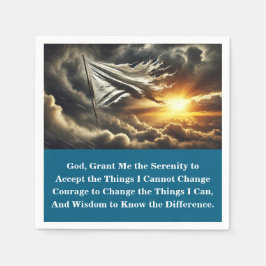 Servilleta De Papel 12 Step Surrender Flag | Custom AA Prayer