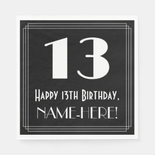 Servilleta De Papel 13 Aniversario ~ Art Deco Inspirado Aspecto "13",