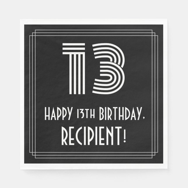 Servilleta De Papel 13 Aniversario del nacimiento: Aspecto inspirado e (Anverso)