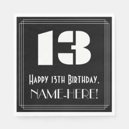 Servilleta De Papel 13 Aniversario del nacimiento: Aspecto inspirado e