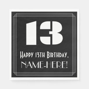Servilleta De Papel 13 Aniversario del nacimiento: Aspecto inspirado e