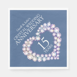 Servilleta De Papel 15.º Boda Aniversario personalizado de cristal de
