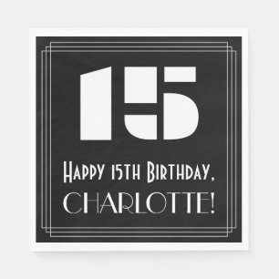 Servilleta De Papel 15 Aniversario del nacimiento: Aspecto inspirado e