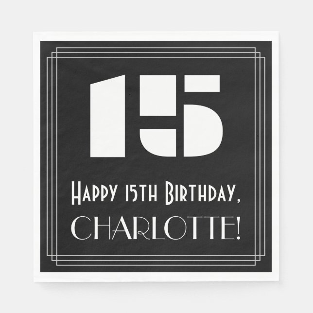 Servilleta De Papel 15 Aniversario del nacimiento: Aspecto inspirado e (Anverso)