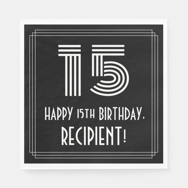Servilleta De Papel 15 Aniversario del nacimiento: Aspecto inspirado e (Anverso)