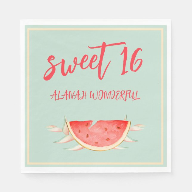 Servilleta De Papel 16 Aniversario del Tropical Hawaiano (Anverso)