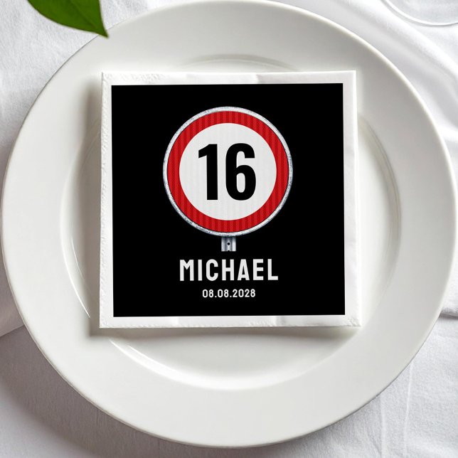 Servilleta De Papel 16th Birthday Speed Limit  (Subido por el creador)