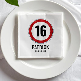Servilleta De Papel 16th Birthday Speed Limit Sign - ANY AGE