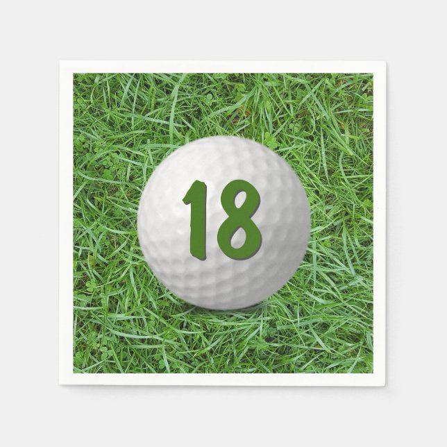 Servilleta De Papel 18.ª Bola de Golf en hierba (Anverso)
