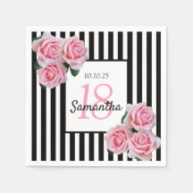 18 años rosas rosas rosas negras rayas blancas