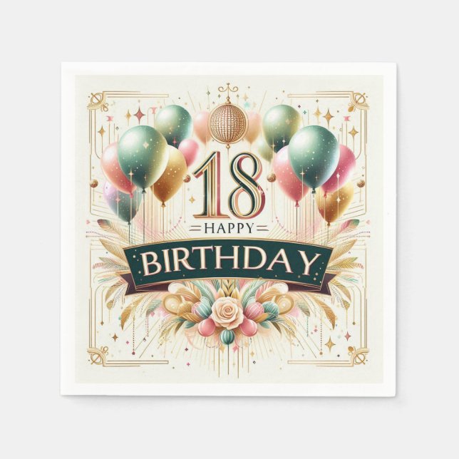 Servilleta De Papel 18 cumpleaños (Anverso)