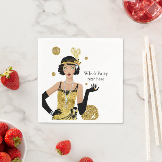 Servilleta De Papel 1920 flapper girl  gatsby , Art Deco Napkins