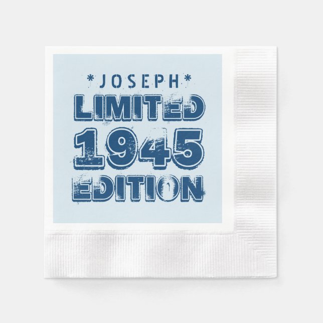 Servilleta De Papel 1945 o Cualquier año Cumpleaños Edición Limitada 7 (Anverso)