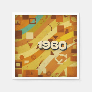 Servilleta De Papel 1960 - Diseño geométrico retro vintage de los años