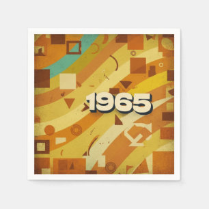 Servilleta De Papel 1965 - Diseño geométrico retro vintage de los años