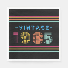 Servilleta De Papel 1985 Vintage Retro Stripe Neon Bright Napkins