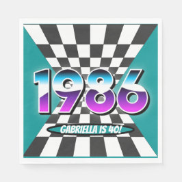 Servilleta De Papel 1986 40th Birthday Retro Vintage Party Decor