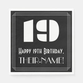 Servilleta De Papel 19.º cumpleaños: Aspecto inspirado en el Art Deco 