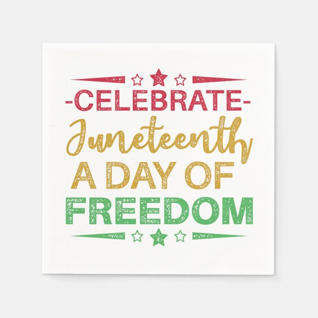 Servilleta De Papel 19 de junio, Libertad para los afroamericanos. (Anverso)