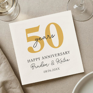Servilleta De Papel 1.ᵉʳ 10.º 20.º 30.º 40.º 50° Aniversario Boda
