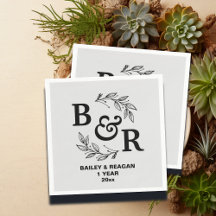 1.ᵉʳ Aniversario Boda deja a Motif Monograma