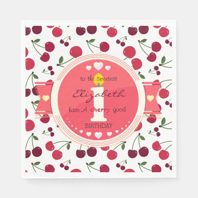 Servilleta De Papel 1.ᵉʳ buen cumpleaños Napkin (Anverso)