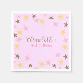 Servilleta De Papel 1.ᵉʳ Chica Rosa de Estrella Pequeña