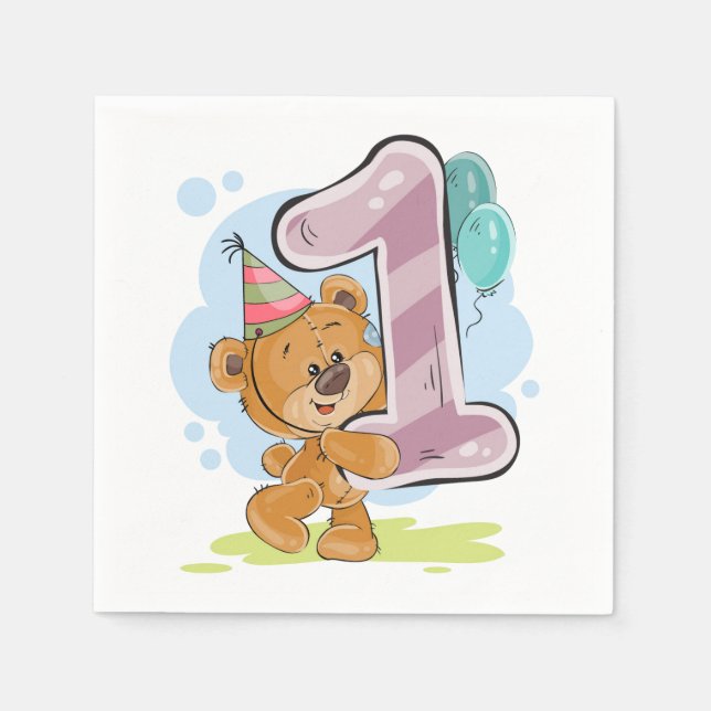 Servilleta De Papel 1.ᵉʳ cumpleaños (Anverso)