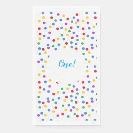 Servilleta De Papel 1.ᵉʳ cumpleaños colorido de puntos de confetti