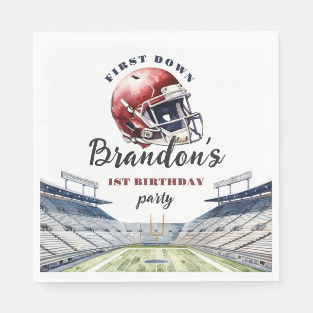 Servilleta De Papel 1.ᵉʳ cumpleaños de fútbol de un año de vida (Anverso)