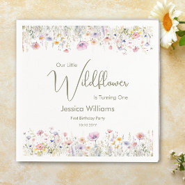 Servilleta De Papel 1.ᵉʳ cumpleaños de nuestra flor silvestre que se v