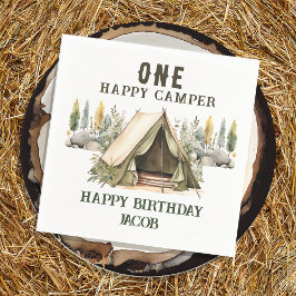 Servilleta De Papel 1.ᵉʳ cumpleaños feliz camper niños Fiesta de cumpl