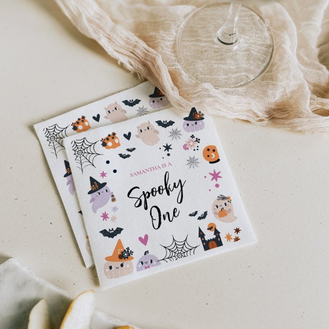 Servilleta De Papel 1.ᵉʳ Cumpleaños Tema de Halloween (Subido por el creador)