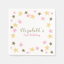 Servilleta De Papel 1.ᵉʳ cumpleaños Twinkle Niña Estrella